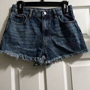 Denim Frayed Hem Women's Shorts